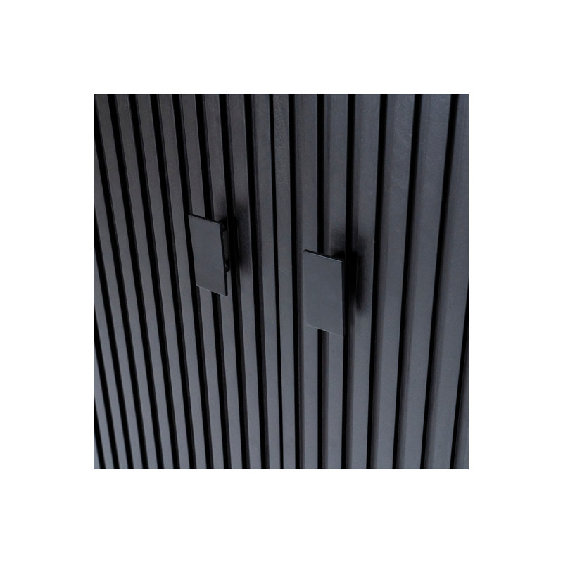 Remi Solid Wood Accent Cabinet, Black