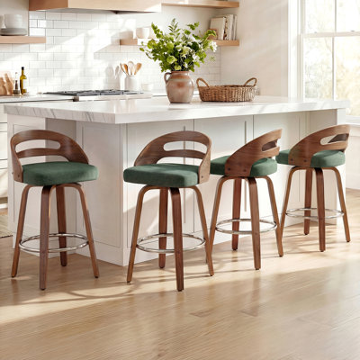 Modern Upholstered Swivel Counter & Bar Stools