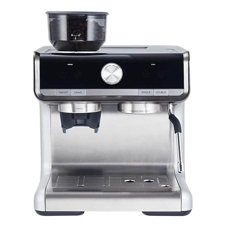 Machine à espresso avec moulin, machine à expresso professionnelle à 20 bars avec buse à vapeur, réservoir d'eau amovible de 95 oz pour cappuccino et café au lait