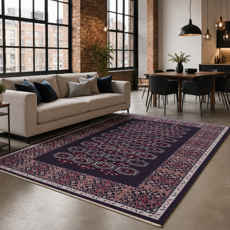 Oriental Cotton and Chenille Flatweave Area Rug, 80 x 300 cm