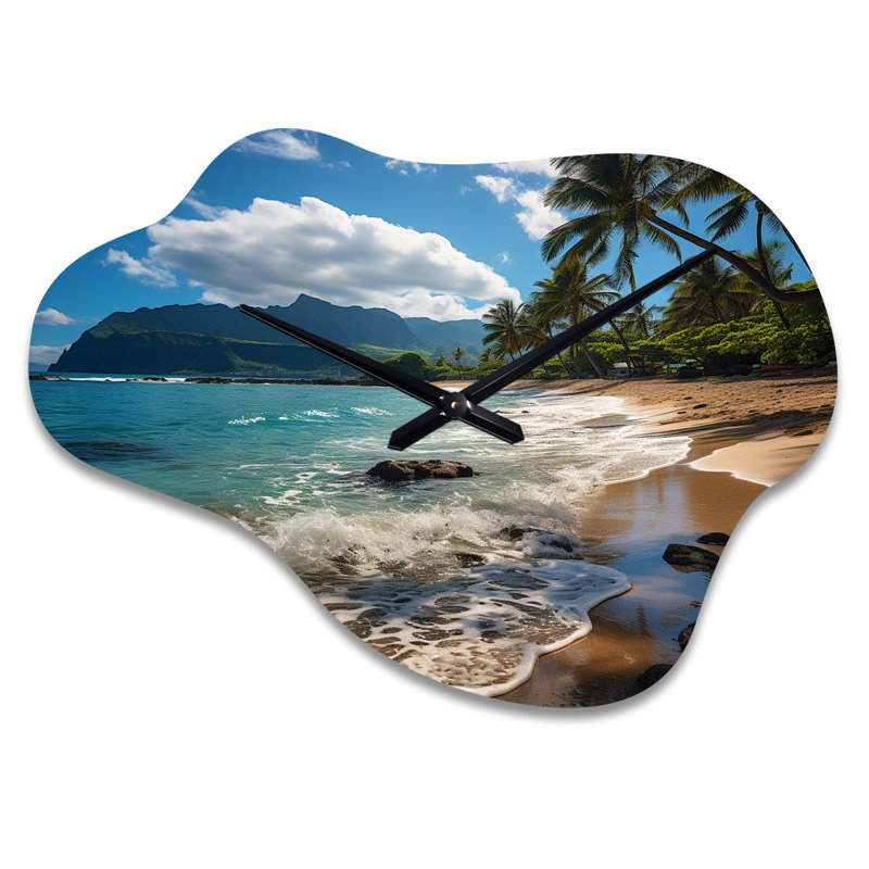 Horloge murale Aloha Tropical Dreamscape II - Maui Cloud, Grand