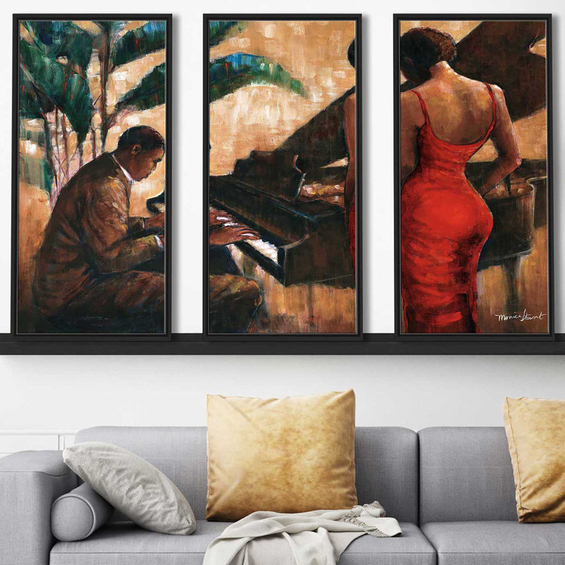 "Enchanting Keys" par Monica Stewart, reproduction sur toile flottante 3 pièces, H 41,5 po x l 64,5 po x P 2 po