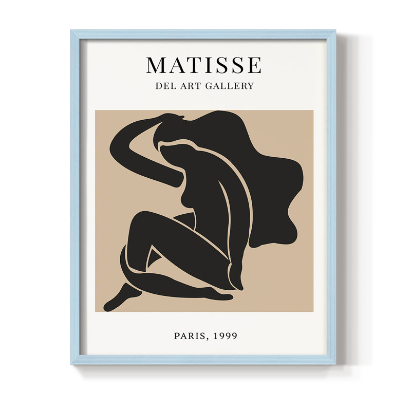 Matisse Cxx, reproduction encadrée - bois massif, H 10 po x l 8 po, Bleu
