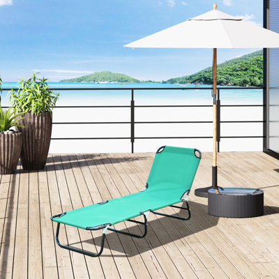 Chaise d'extérieur à 5 niveaux d'inclinaison - idéale pour le bronzage à la plage, à la piscine, dans le patio, sur 5 niveaux, sur la terrasse ou dans la cour