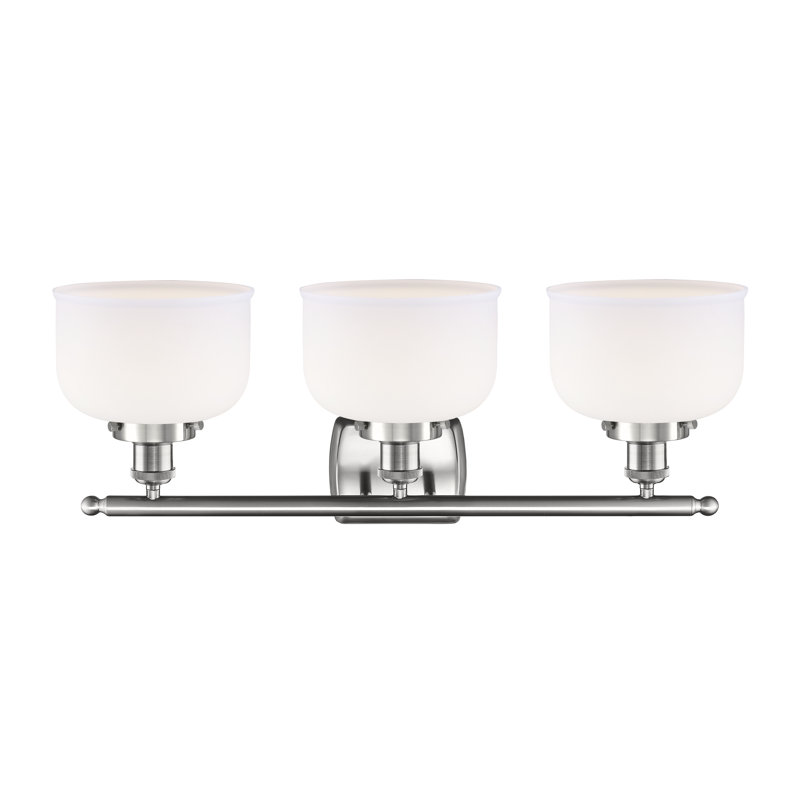 Éclairage pour salle de bain à 3 lumières 28 po Ballston Urban Bell, Noir mat, Blanc mat, Incandescent