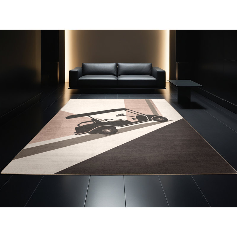 Tapis beige moelleux moelleux et moderne Eddleman, 5 x 7