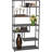 Modern Geometric Open Bookcase With Faux Concrete Wooden Shelves For Versatile Storage And Display