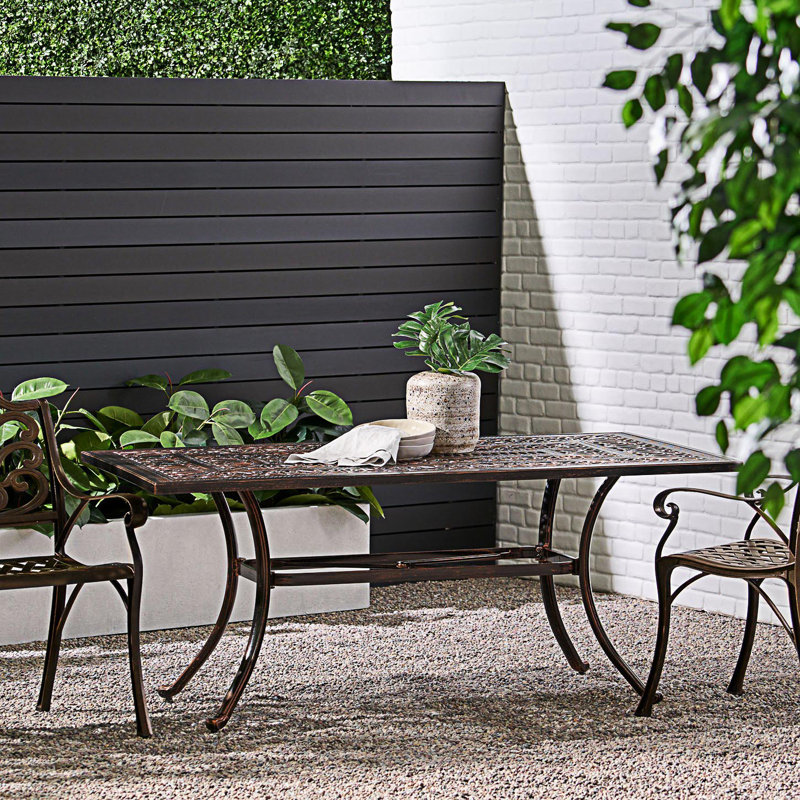 Akyra Outdoor Rectangular Cast Aluminum Dining Table