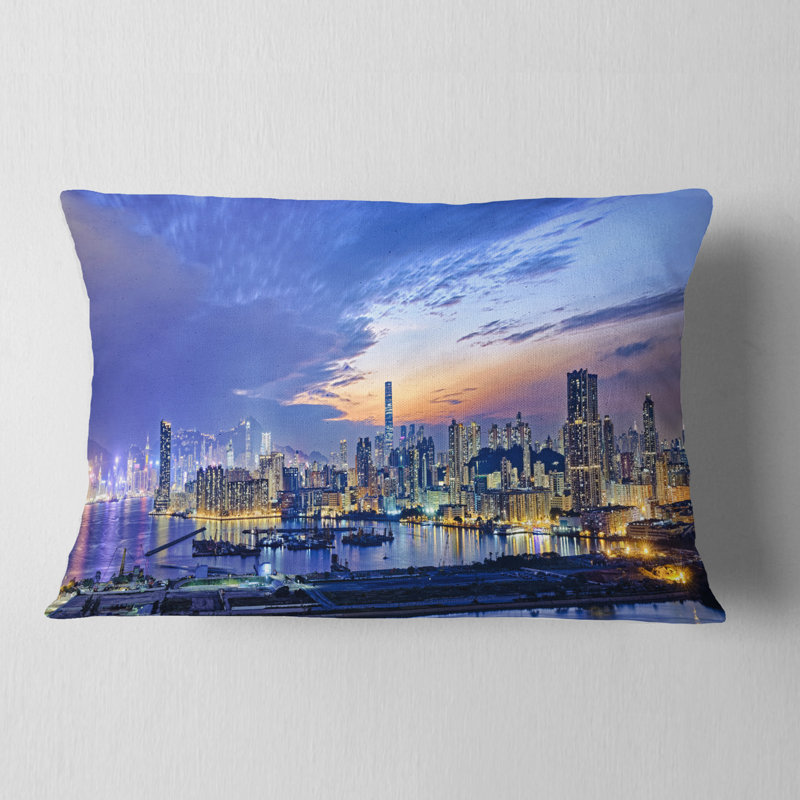 Coussin lombaire panoramique cityscape hong kong city