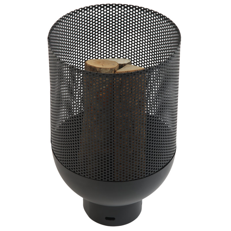 Pasman Round Steel Smokeless Fire Pit, Black