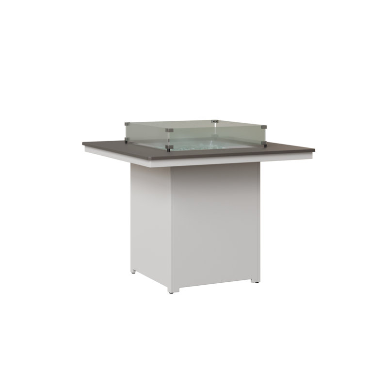  Table à hauteur de comptoir Numa Marine Graphite avec base blanc mat, H 35,75 po x l 47 po x P 47 po, Graphite