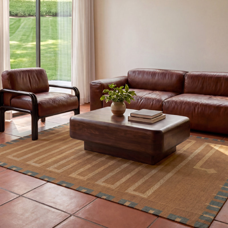 Snake Flatweave Rug, 9' x 12', Terra