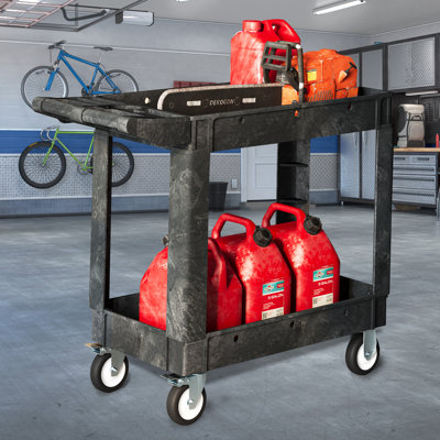 2-shelf Utility Cart Service Cart with Wheels