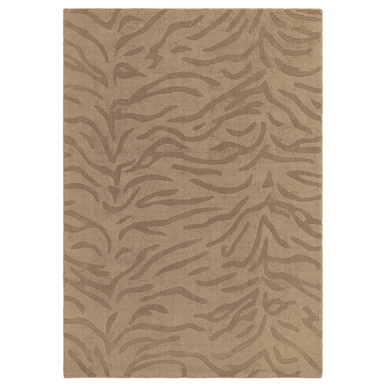 Alisandra Animal Print Mocha Area Rug, Rectangle 200 x 290 cm