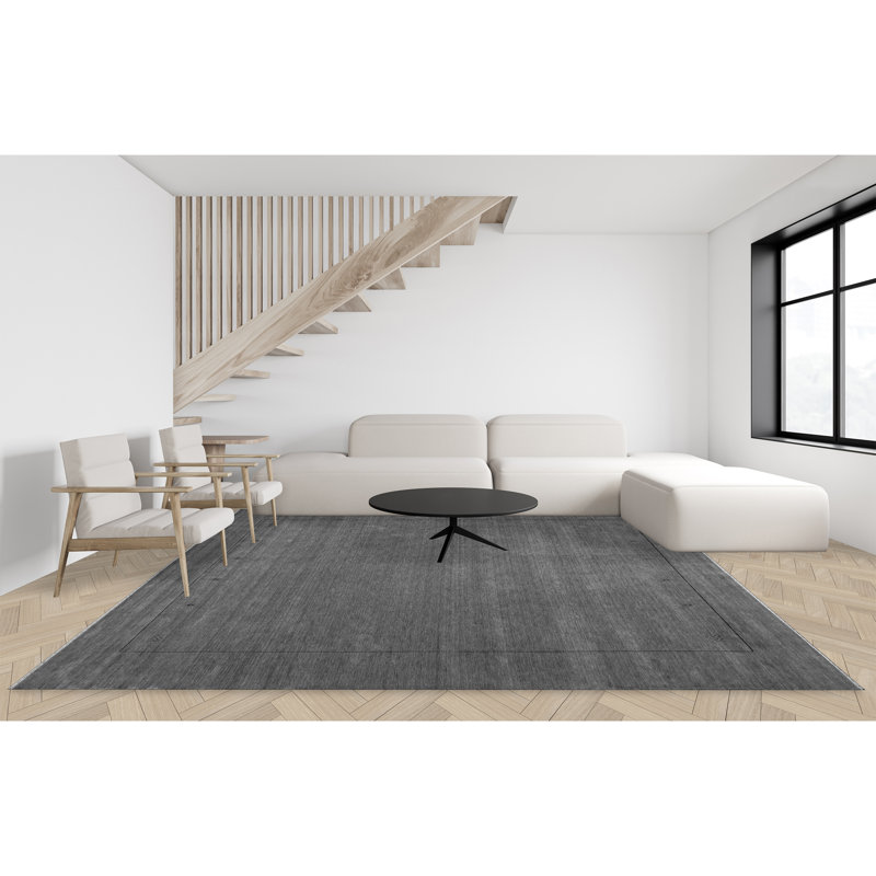 Area Rug in Gray, Rectangle 10' x 14'