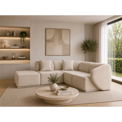 5 Seater Velvet Sofa & Chaise