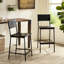 Tabouret de comptoir de 24 po, métal noir et bois, sans coussin, capacité de poids de 300 lb, tabouret d'assemblage de 24 po