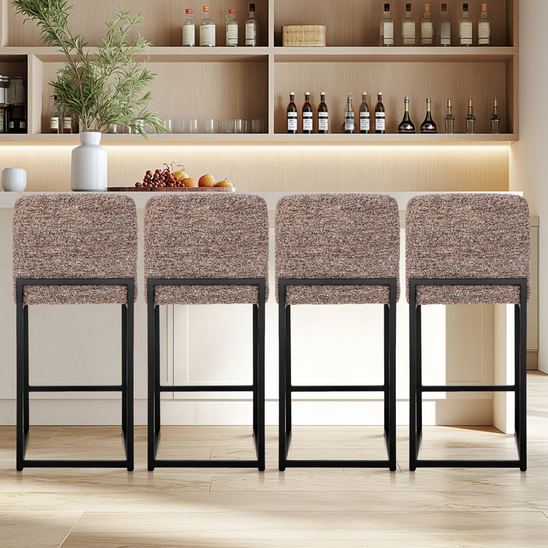 Ensemble de 4 tabourets de bar Chenille, Brun