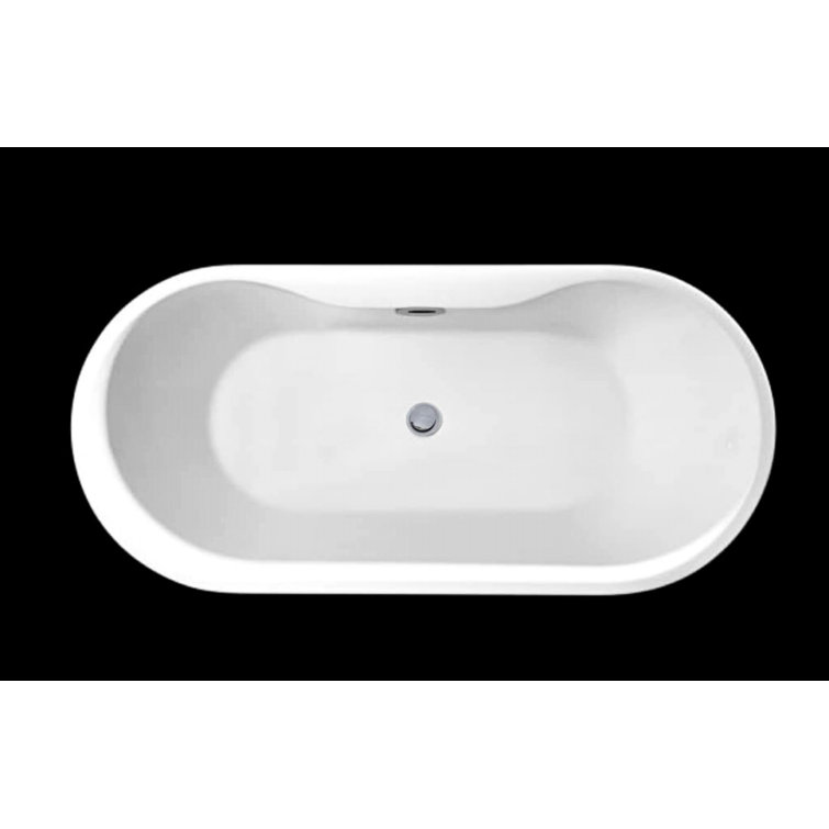 Carver Tubs 59'' x 31.5'' Freestanding Soaking Acrylic Bathtub ...