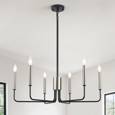 Roxsanne 6 Light Dimmable Classic / Traditional Chandelier Rustic Linear Candle-Style Kitchen Island Light Fixture