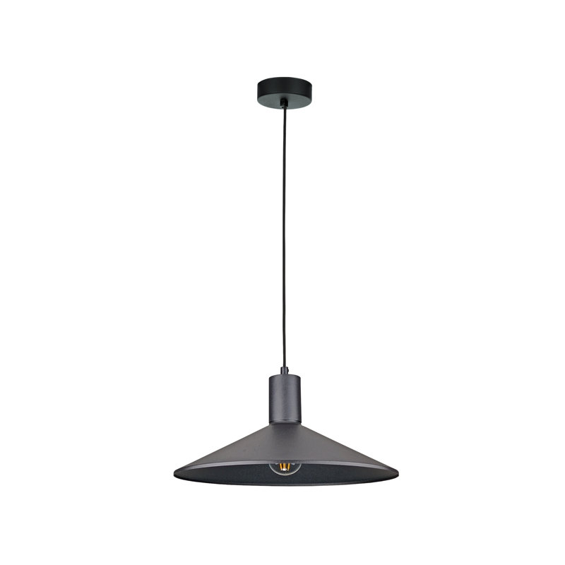 1 - Light Matte Black Dome Pendant, Black