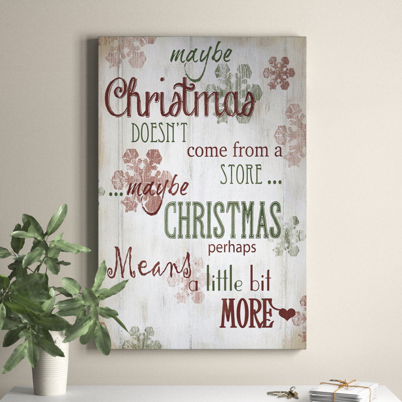 Noël signifie plus de type Toile tendue avec châssis de qualité supérieure - Prêt à accrocher Noël signifie plus de type