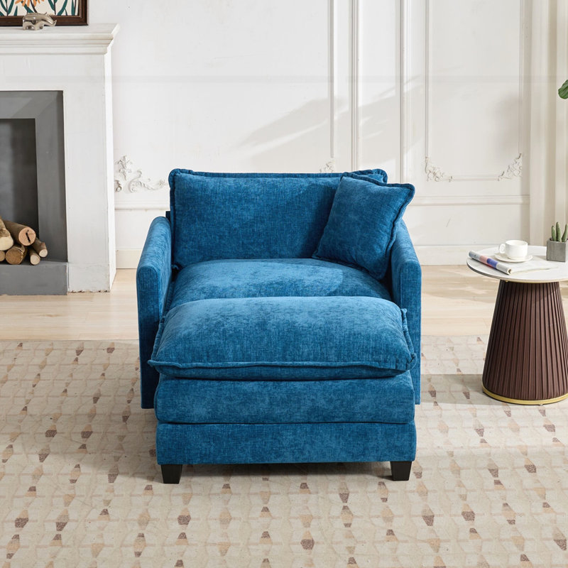 Repose-pieds Modern Cloud, Bleu