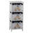 3 Drawer Wooden Cabinet with Wicker Storage Baskets and Tan Teddy Bear Design for Home Organization