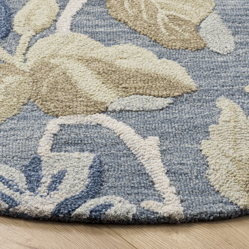 Jardin Hand Tufted Wool;Cotton Floral Indoor Rug, Round 6'