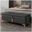 Elegant Upholstered Storage Ottoman,Storage Bench with Metal Legs for Bedroom,Living Room,Fully Assembled Except Legs,Black