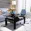 Table basse rectangulaire en verre noir