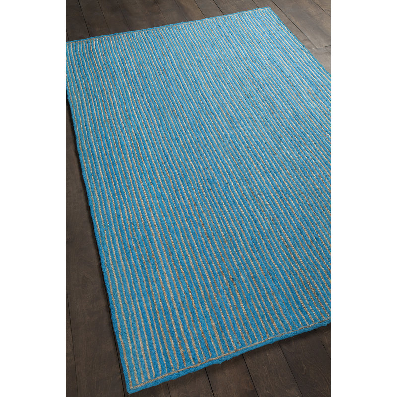 Tapis bleu contemporain texturé Eveleigh, 5 pi x 7 pi 6 po