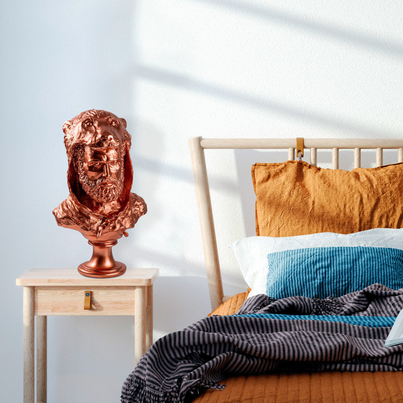 Hand-Painted Decorative Object, Copper Color, 11.8 x 19.3 x 8.7 inches | 100% Polyester Material | Unique Art Piece with Distinctive Color Variations | Perfect for Home Decor & Stylish Accents