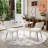 Tulip Dining Set, Marble Pattern Table With 2/4 Modern Boucle Chairs For Dining Room, Kitchen-1039993604-1039993606-1039993601