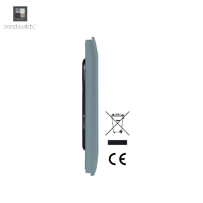 Trendi Switch Single Blanking Plate, Cool Grey