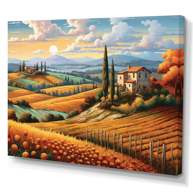 Pittoresque, art mural sur toile campagne, H 12 po x l 20 po x P 1 po, Toile tendue
