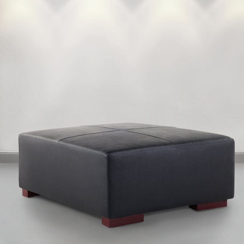 Pineland 80cm Wide Faux Leather Square Cocktail Ottoman