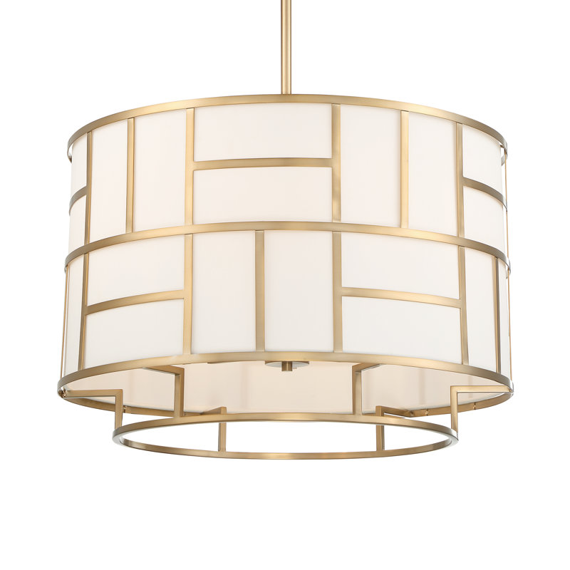 Abbeville 6 - Light Unique/Statement Drum Chandelier, Gold