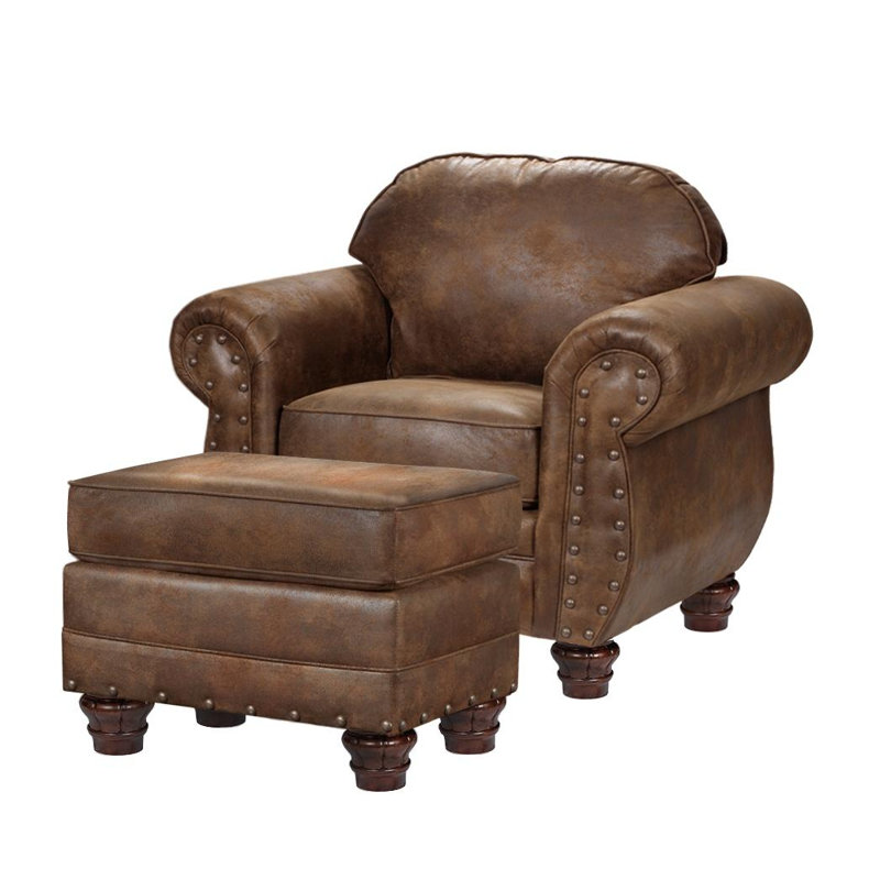 Jaeson Upholstered Accent Chair with Ottoman