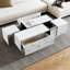 Table basse rectangulaire à plateau coulissant avec 2 tiroirs et 2 rangements cachés pour le salon 47,2 po