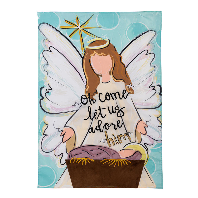 Drapeau de maison «Oh Come Let Us Adore him»