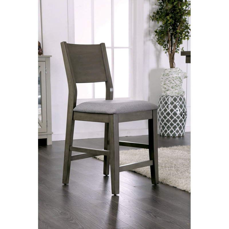 Chaise d’appoint rembourrée en lin gris Abena