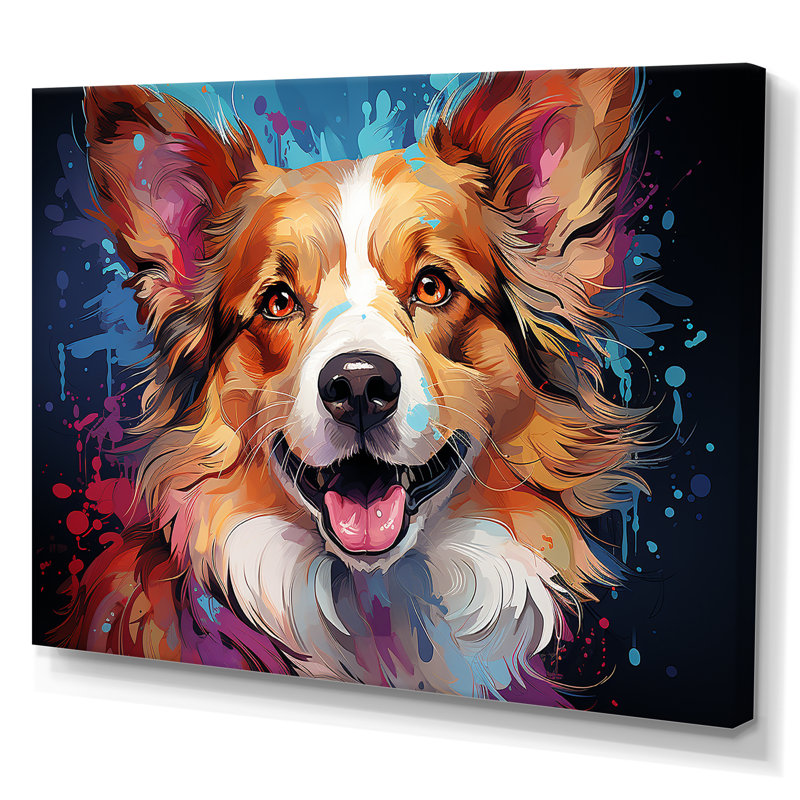 " Corgi Charm I ", 20" H x 12" W x 1" D, Wrapped Canvas