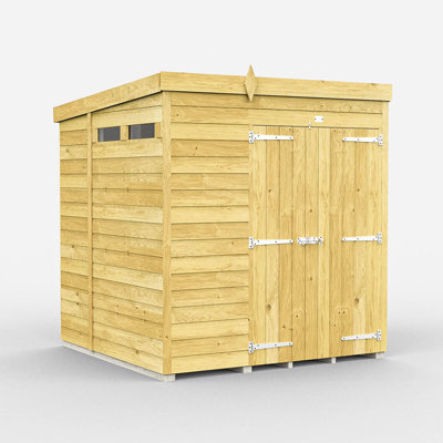 Pent Security Shed - Double Door