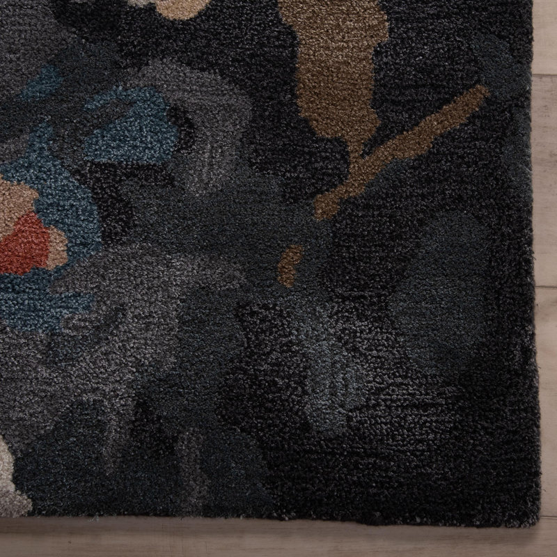 Wool Area Rug with Tencel, Rectangle 8'9" x 11'9"