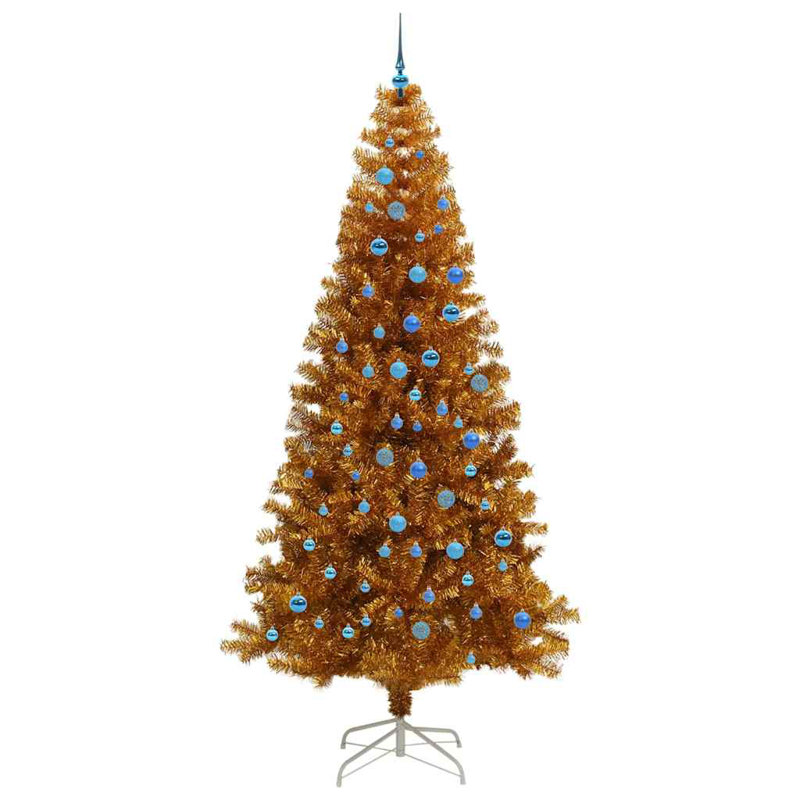 vidaXL Christmas Tree with 300 LEDs with Stand Gold PET, 7.87 ft