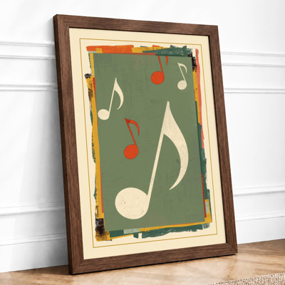 Notes and Cherries Vintage - Framed Print