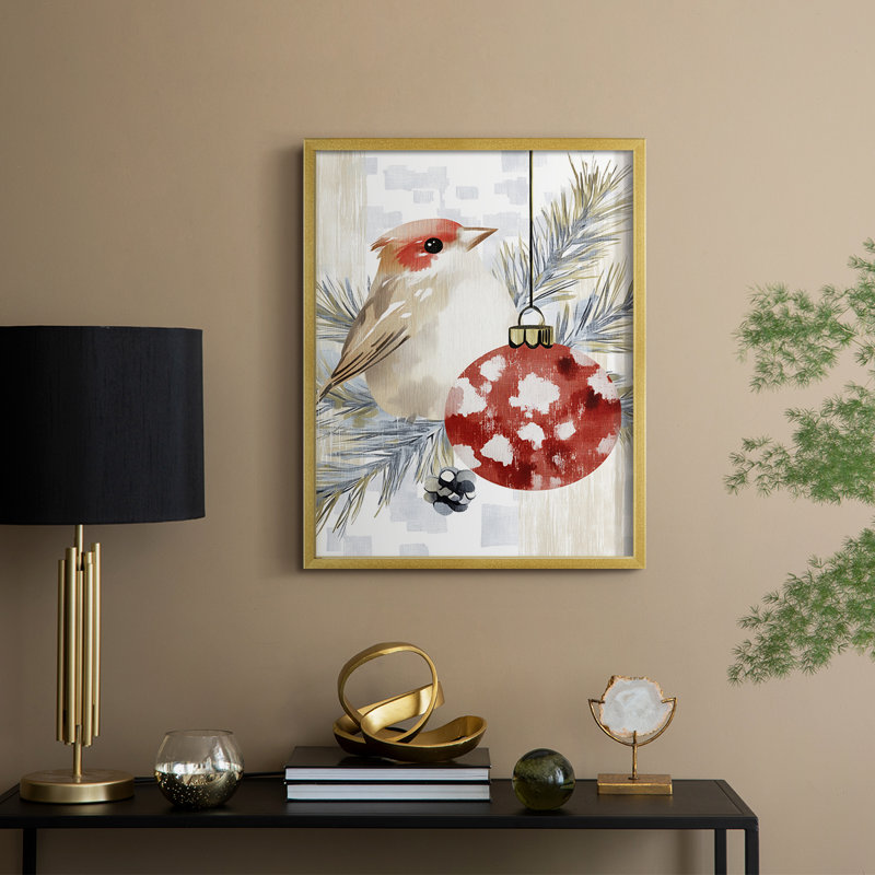 «Christmas Holiday Art DCCDXCI», reproduction d'art encadrée - bois massif, H 30 po x l 24 po, Doré