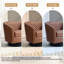 Petit fauteuil pivotant tonneau capitonné brun avec garniture cloutée Bennett-482296146