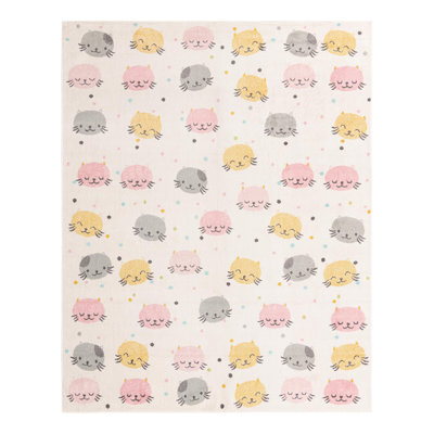 Whimsy Kids Abstract Machine Woven Polypropylene Plastic Rug
